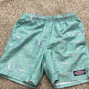 Vineyard Vines Aqua Sailboat Pattern Shorts